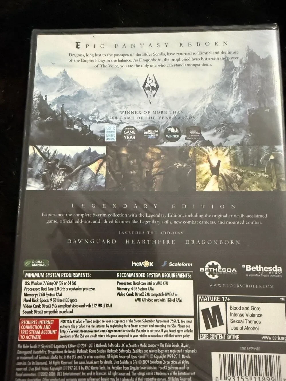 The Elder Scrolls V: SKYRIM Legendary Edition~(PC 2013~BRAND NEW